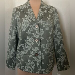JM Collection Sage Floral Blazer